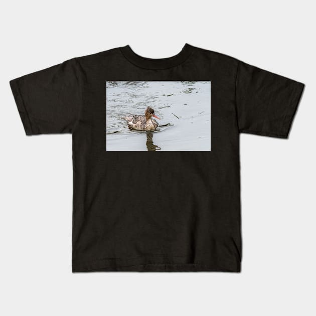 Merganser Resurfaces From Dive Kids T-Shirt by Debra Martz